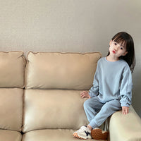 Load image into Gallery viewer, 2 Pieces Set Baby Kid Girls Boys Solid Color Tops And Pants Wholesale 25071503
