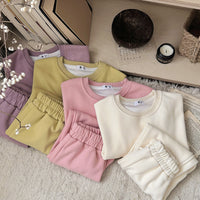 Load image into Gallery viewer, 2 Pieces Set Baby Kid Girls Solid Color Tops And Pants Wholesale 25071504
