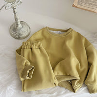 Load image into Gallery viewer, 2 Pieces Set Baby Kid Girls Solid Color Tops And Pants Wholesale 25071504
