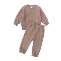 Load image into Gallery viewer, 2 Pieces Set Baby Kid Girls Boys Solid Color Tops And Pants Wholesale 25071505
