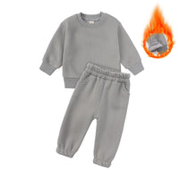 Load image into Gallery viewer, 2 Pieces Set Baby Kid Girls Boys Solid Color Tops And Pants Wholesale 25071505
