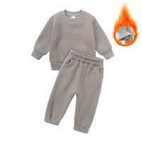 Load image into Gallery viewer, 2 Pieces Set Baby Kid Girls Boys Solid Color Tops And Pants Wholesale 25071505
