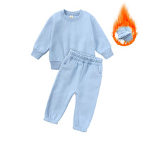 Load image into Gallery viewer, 2 Pieces Set Baby Kid Girls Boys Solid Color Tops And Pants Wholesale 25071505

