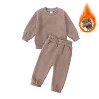 Load image into Gallery viewer, 2 Pieces Set Baby Kid Girls Boys Solid Color Tops And Pants Wholesale 25071505
