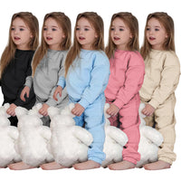 Load image into Gallery viewer, 2 Pieces Set Baby Kid Girls Boys Solid Color Tops And Pants Wholesale 25071505
