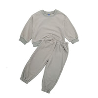 Load image into Gallery viewer, 2 Pieces Set Baby Kid Girls Boys Solid Color Tops And Pants Wholesale 25071506
