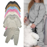 Load image into Gallery viewer, 2 Pieces Set Baby Kid Girls Boys Solid Color Tops And Pants Wholesale 25071506
