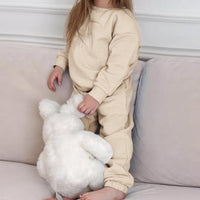 Load image into Gallery viewer, 2 Pieces Set Baby Kid Girls Boys Solid Color Tops And Pants Wholesale 25071506
