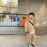 Load image into Gallery viewer, 2 Pieces Set Baby Kid Boys Solid Color Tops And Pants Wholesale 25071507
