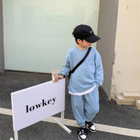 Load image into Gallery viewer, 2 Pieces Set Baby Kid Boys Solid Color Tops And Pants Wholesale 25071507
