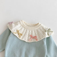 Load image into Gallery viewer, 2 Pieces Set Baby Kid Girls Color-blocking Bow Tops And Pants Wholesale 25092203
