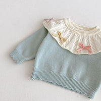 Load image into Gallery viewer, 2 Pieces Set Baby Kid Girls Color-blocking Bow Tops And Pants Wholesale 25092203
