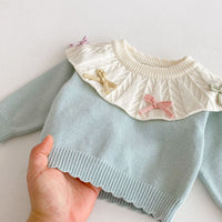 Load image into Gallery viewer, 2 Pieces Set Baby Kid Girls Color-blocking Bow Tops And Pants Wholesale 25092203
