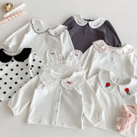 Load image into Gallery viewer, Baby Kid Girls Solid Color Polka dots Tops Wholesale 25092205
