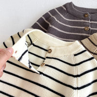 Load image into Gallery viewer, 2 Pieces Set Baby Girls Boys Striped Sweaters And Solid Color Jumpsuits Wholesale 25092209
