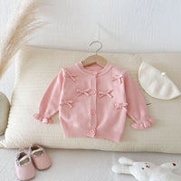 Load image into Gallery viewer, Baby Kid Girls Solid Color Bow Cardigan Wholesale 25092212

