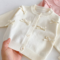 Load image into Gallery viewer, Baby Kid Girls Solid Color Bow Cardigan Wholesale 25092212
