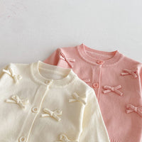 Load image into Gallery viewer, Baby Kid Girls Solid Color Bow Cardigan Wholesale 25092212
