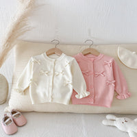 Load image into Gallery viewer, Baby Kid Girls Solid Color Bow Cardigan Wholesale 25092212
