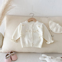 Load image into Gallery viewer, Baby Kid Girls Solid Color Bow Cardigan Wholesale 25092212
