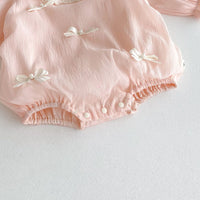 Load image into Gallery viewer, Baby Kid Girls Solid Color Bow Rompers Wholesale 25092217
