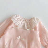 Load image into Gallery viewer, Baby Kid Girls Solid Color Bow Rompers Wholesale 25092217
