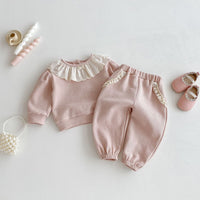 Load image into Gallery viewer, 2 Pieces Set Baby Kid Girls Solid Color Tops And Pants Wholesale 25092218
