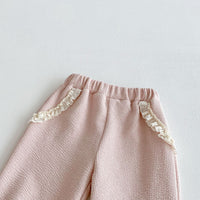 Load image into Gallery viewer, 2 Pieces Set Baby Kid Girls Solid Color Tops And Pants Wholesale 25092218
