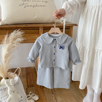 Load image into Gallery viewer, 2 Pieces Set Baby Kid Girls Solid Color Tops And Pants Wholesale 25092224
