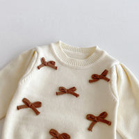 Load image into Gallery viewer, 2 Pieces Set Baby Girls Bow Sweaters And Solid Color Pants Wholesale 25092226
