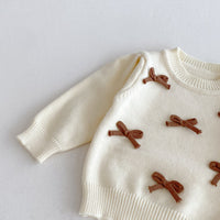 Load image into Gallery viewer, 2 Pieces Set Baby Girls Bow Sweaters And Solid Color Pants Wholesale 25092226
