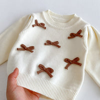 Load image into Gallery viewer, 2 Pieces Set Baby Girls Bow Sweaters And Solid Color Pants Wholesale 25092226
