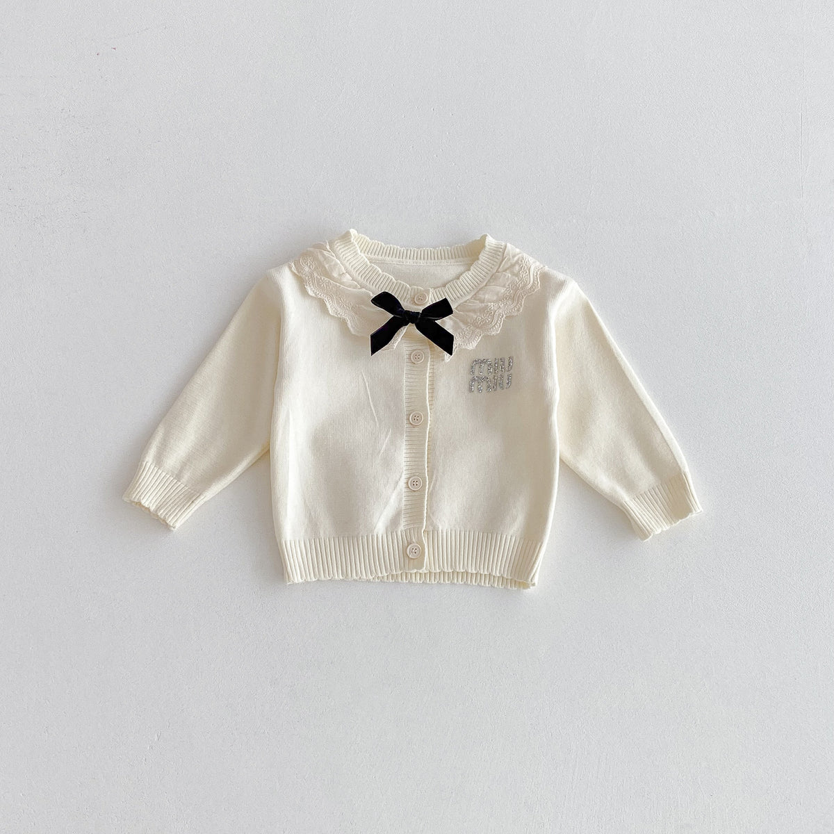 Baby Kid Girls Solid Color Letters Cardigan Wholesale 25092234