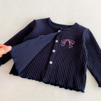 Load image into Gallery viewer, 2 Pieces Set Baby Kid Girls Solid Color Bow Tops And Pants Wholesale 25092239
