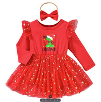 Load image into Gallery viewer, Baby Kid Girls Letters Cartoon Christmas Rompers Wholesale 25101504
