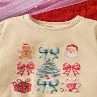 Load image into Gallery viewer, 2 Pieces Set Baby Kid Girls Christmas Cartoon Print Hoodies Sweatshirts And Solid Color Pants Wholesale 25101506
