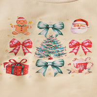 Load image into Gallery viewer, 2 Pieces Set Baby Kid Girls Christmas Cartoon Print Hoodies Sweatshirts And Solid Color Pants Wholesale 25101506
