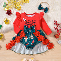 Load image into Gallery viewer, Baby Girls Letters Cartoon Christmas Rompers Wholesale 25101508
