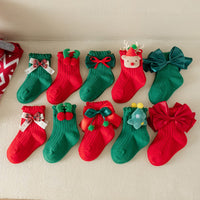 Load image into Gallery viewer, Baby Kid Girls Boys Solid Color Bow Christmas Accessories Socks Wholesale 25101509
