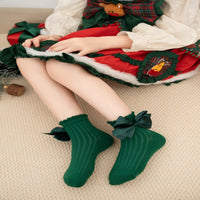 Load image into Gallery viewer, Baby Kid Girls Boys Solid Color Bow Christmas Accessories Socks Wholesale 25101509
