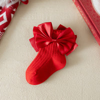 Load image into Gallery viewer, Baby Kid Girls Boys Solid Color Bow Christmas Accessories Socks Wholesale 25101509
