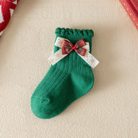 Load image into Gallery viewer, Baby Kid Girls Boys Solid Color Bow Christmas Accessories Socks Wholesale 25101509
