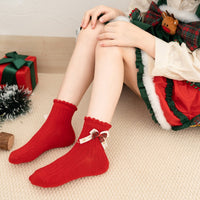 Load image into Gallery viewer, Baby Kid Girls Boys Solid Color Bow Christmas Accessories Socks Wholesale 25101509
