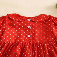 Load image into Gallery viewer, Baby Kid Girls Polka dots Cartoon Embroidered Christmas Dresses Wholesale 25101510
