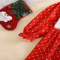 Load image into Gallery viewer, Baby Kid Girls Polka dots Cartoon Embroidered Christmas Dresses Wholesale 25101510
