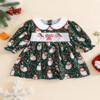 Load image into Gallery viewer, Baby Kid Girls Polka dots Cartoon Embroidered Christmas Dresses Wholesale 25101510

