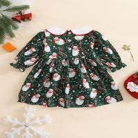 Load image into Gallery viewer, Baby Kid Girls Polka dots Cartoon Embroidered Christmas Dresses Wholesale 25101510
