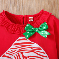 Load image into Gallery viewer, 2 Pieces Set Baby Kid Girls Christmas Striped Cartoon Tops And Pants Wholesale 25101521
