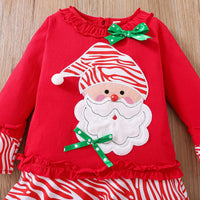 Load image into Gallery viewer, 2 Pieces Set Baby Kid Girls Christmas Striped Cartoon Tops And Pants Wholesale 25101521
