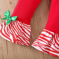 Load image into Gallery viewer, 2 Pieces Set Baby Kid Girls Christmas Striped Cartoon Tops And Pants Wholesale 25101521
